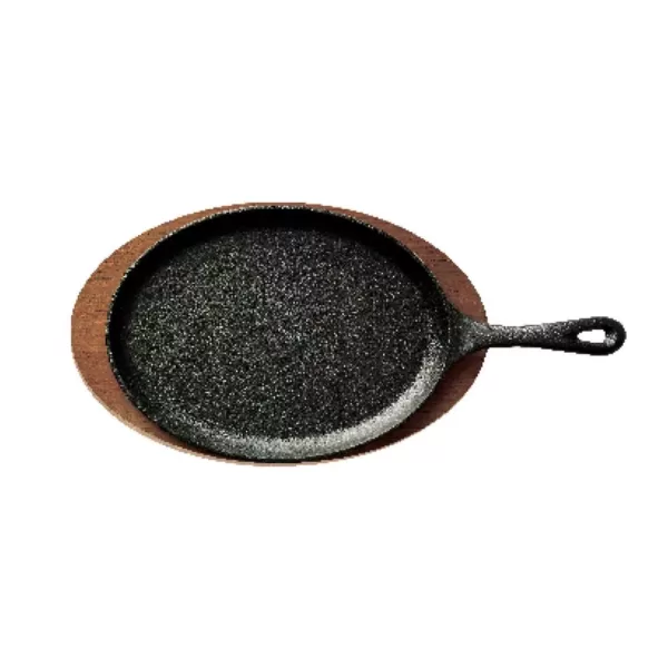 Tramontina 6-Piece10 in. Fajita Pan Set With Wood Trivets - Cast Iron - Preseasoned