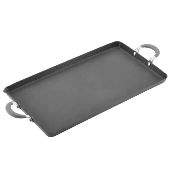 Circulon Elementum Hard-Anodized Nonstick Double Burner Griddle, 10-Inch x 18-Inch, Oyster Gray