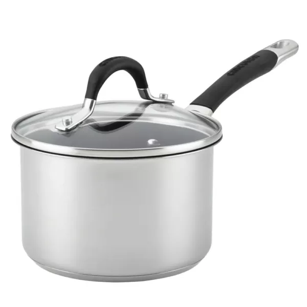 Circulon Momentum 2 qt. Stainless Steel Nonstick Sauce Pan with Glass Lid