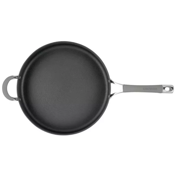 Circulon Elementum 5 qt. Hard-Anodized Aluminum Nonstick Saute Pan in Oyster Gray with Glass Lid