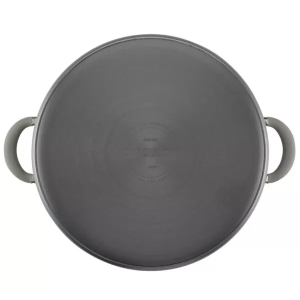 Circulon Elementum 10 qt. Hard-Anodized Aluminum Nonstick Stock Pot in Oyster Gray with Glass Lid