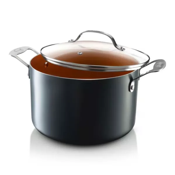 Gotham Steel 7 Qt. Aluminum Non-Stick Ti-Ceramic Stock Pot with Glass Lid