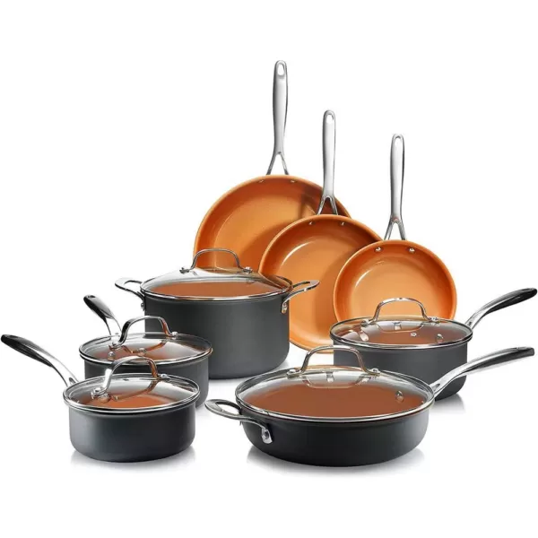 Gotham Steel Pro 13-Piece Hard Anodized Aluminum Ti-Ceramic Nonstick Ultimate Cookware Set