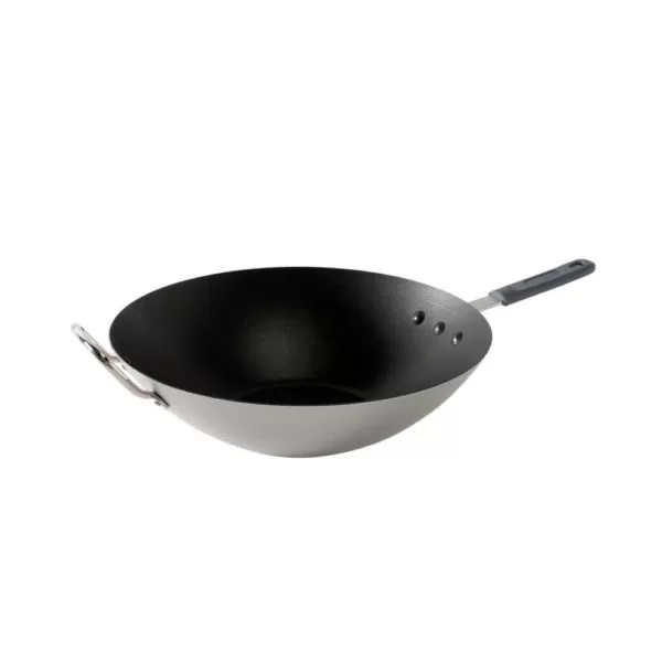 Nordic Ware Restaurant 14 in. Aluminum Nonstick Wok in Silver