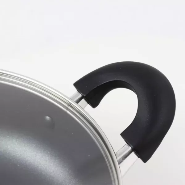 Oster Clairborne 3 qt. Aluminum Nonstick Saute Pan in Charcoal Grey with Glass Lid