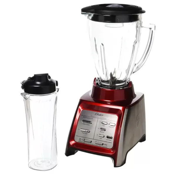 Oster Designed for Life 48 oz. 7 Speed Red Blender with Smoothie Cup